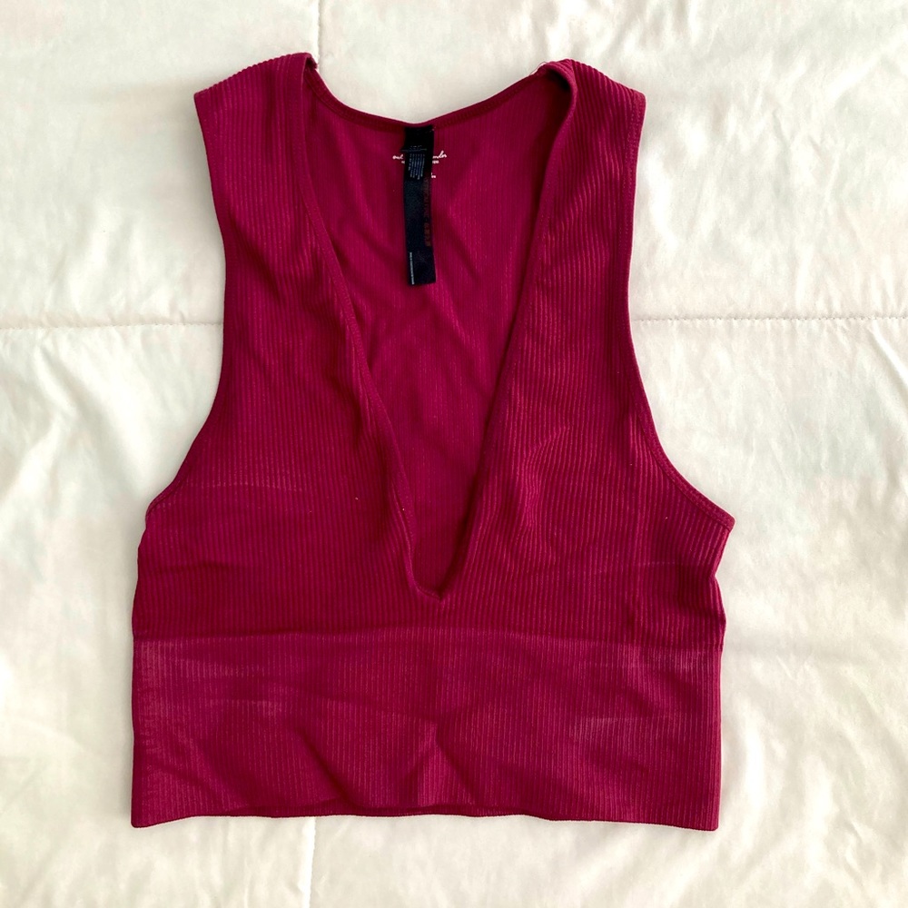UO plunge v-neck crop top